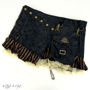 VTG Spirit Halloween Renaissance Faire Steampunk Pirate Gothic Skirt Size S/M